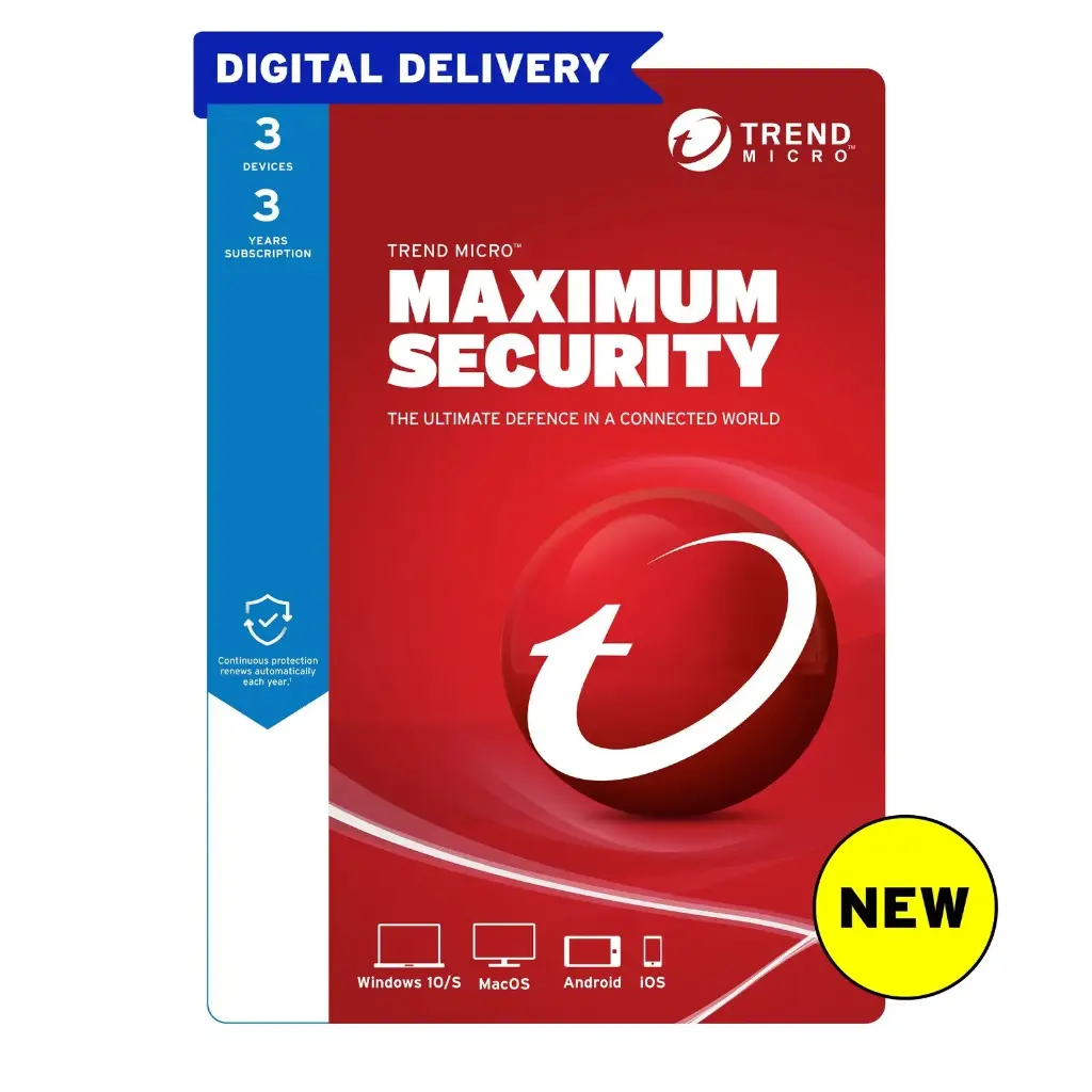 Trend Micro Maximum Security 3 Year for 3 Devices
