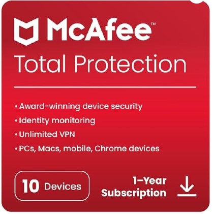 Mcafee Total Protection 10 Devices 1 Year
