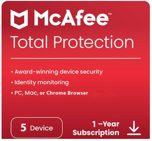 Mcafee Total Protection 5 Devices 1 Year
